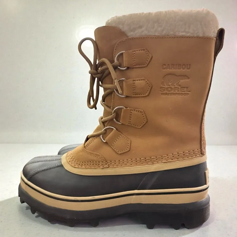 Sorel Caribou WP Waterproof  Boots Black and Tan